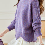 Loose colorful knitted sweater