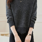 Loose colorful knitted sweater