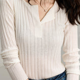 Casual ribbed knitted sweater