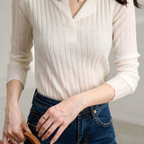 Casual ribbed knitted sweater