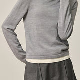 Fake two-piece round-neck knitted sweater