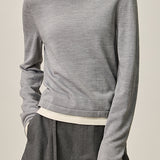 Fake two-piece round-neck knitted sweater