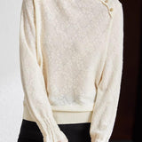 High-necklace knitted bottoming sweater