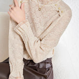 High-necklace knitted bottoming sweater