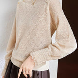 High-necklace knitted bottoming sweater