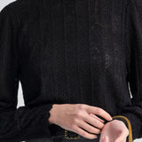 Hollowed-out lace knitted sweater