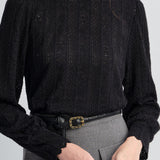 Hollowed-out lace knitted sweater