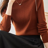 Half-turtleneck knitted sweater