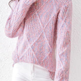 Lazy-style colored-dot knitted bottoming sweater