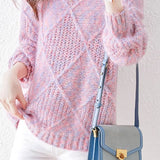 Lazy-style colored-dot knitted bottoming sweater