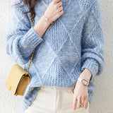 Lazy-style colored-dot knitted bottoming sweater