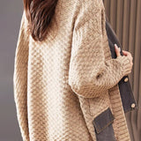 Spliced knitted cardigan coat