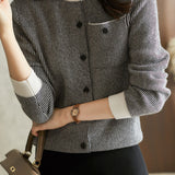 French retro long-sleeved striped knitted sweater