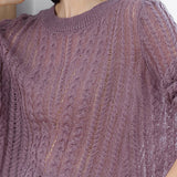 Hollowed-out knitted blouse