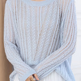 Hollowed-out knitted blouse