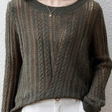 Hollowed-out knitted blouse