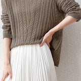 Hollowed-out knitted blouse