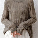 Hollowed-out knitted blouse