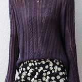 Hollowed-out knitted blouse