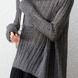 Hollowed-out knitted blouse