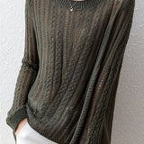 Hollowed-out knitted blouse