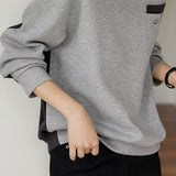 Casual color-blocked round-neck sweatshirt