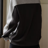 Casual color-blocked round-neck sweatshirt