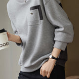 Casual color-blocked round-neck sweatshirt