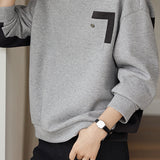 Casual color-blocked round-neck sweatshirt