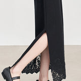 Lace spliced knitted half skirt