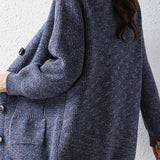 Lazy style jacquard knitted cardigan