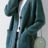 Lazy style jacquard knitted cardigan