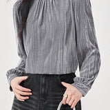 Long-sleeved velvet shirt