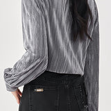 Long-sleeved velvet shirt