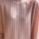 Lace-trimmed semi-high-neck base layer shirt