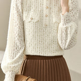 Chanel-style lace base layer shirt for inner wear