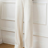 High-waisted straight casual pants