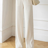 High-waisted straight casual pants