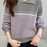 Vintage contrast lapel sweater