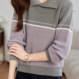 Vintage contrast lapel sweater