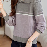 Vintage contrast lapel sweater