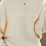 Elegant ribbed knitted sweater