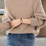 Elegant ribbed knitted sweater