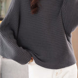 Elegant ribbed knitted sweater