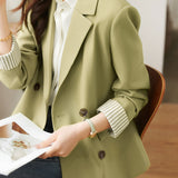 Striped spliced suit jacket