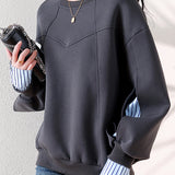 Irregular dividing line sweatshirt