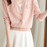 V-neck knitted cardigan