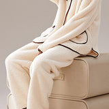 Warm coral fleece loungewear