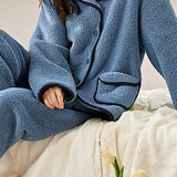 Warm coral fleece loungewear