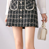 Chanel-style tweed hip skirt